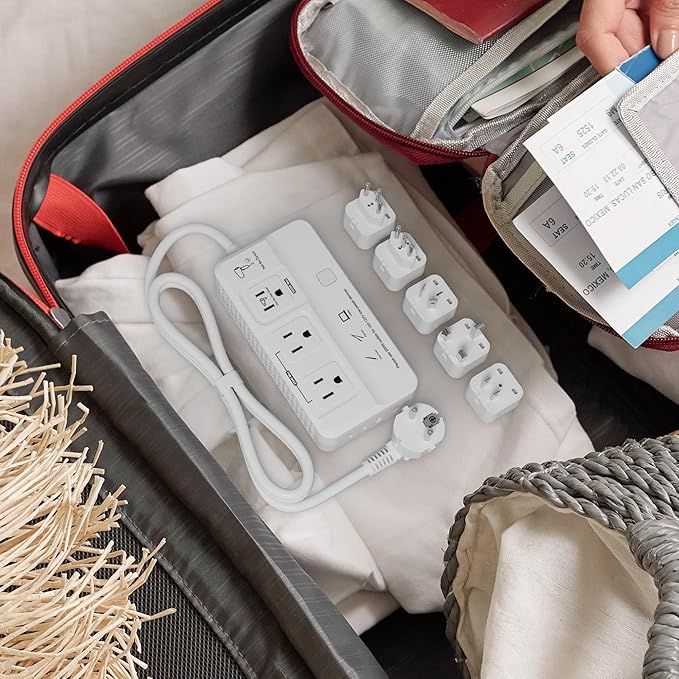 220v to 110v Travel Voltage Converter : International Universal Power Plug Adapter Outlet Converters US to Europe - High Power Hair Dryer Dual Voltage Step Down Plugs Transformer for European UK EU