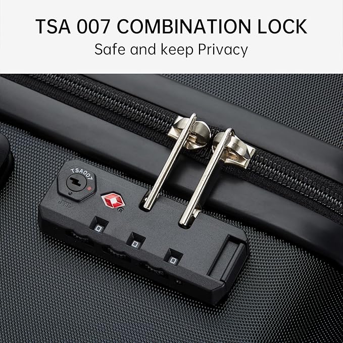 MILADA Hard Case Luggage, 24 Inch Luggage With Spinner Wheels, Checked Luggage TSA Approved Medium Suitcase Checked Bag For Women Men Business, Grey