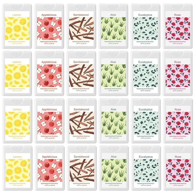 6 Pack Cute Hand Sanitizer Spray Travel Size Hand Sanitizer Spray Mini Hydrating Pocket for Spring Holiday Favor Coworker Staff Teacher Gifts