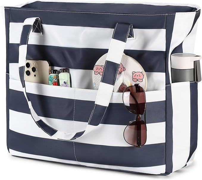 Bluboon Waterproof Beach Tote Pool Bags for Women Ladies Extra Large Carry On Bag With Wet Compartment for Weekender Travel