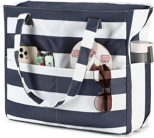 Bluboon Waterproof Beach Tote Pool Bags for Women Ladies Extra Large Carry On Bag With Wet Compartment for Weekender Travel