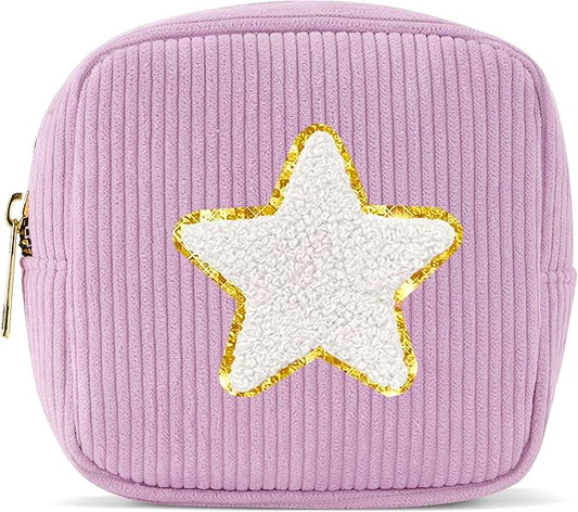 Pocmimut Makeup Bag,Teen Girl Gifts Trendy Stuff for 6 7 8 9 10 11 12 Year Old Girls,Initial Cosmetic Bag Gifts Graduation Teacher Gifts,Star