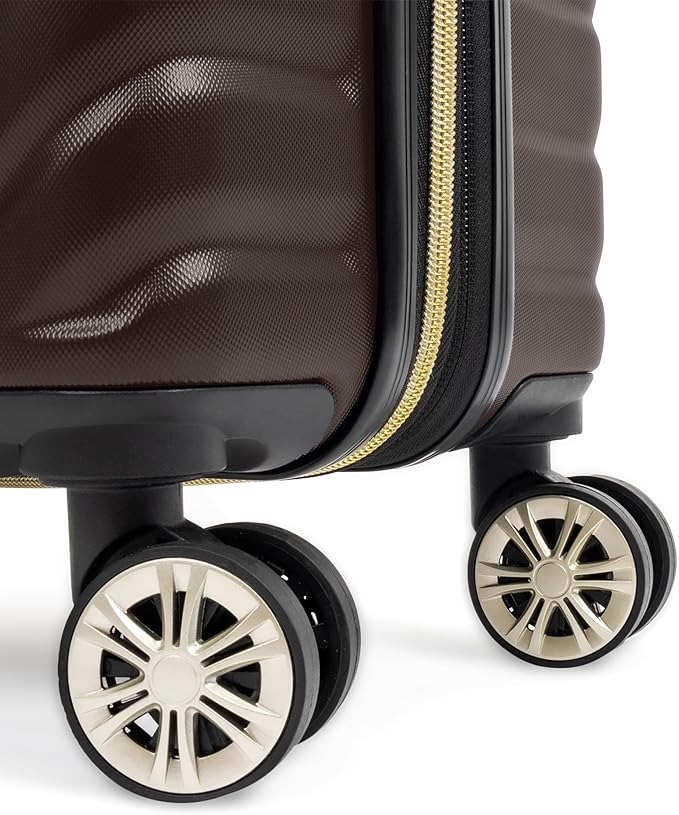 Kenneth Cole REACTION Madison Square Lightweight Hardside Chevron Expandable Spinner Luggage, Chocolate Brown, 28-Inch Checked