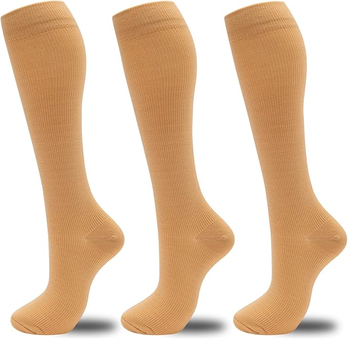 fenglaoda Compression Socks for Women Men 3 Pairs Graduated Compression Support Circulation Socks for Nurses