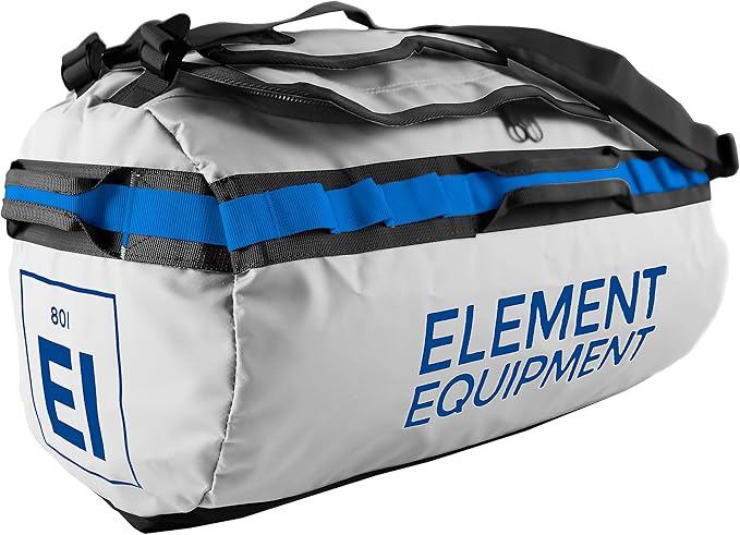 Element Equipment Trailhead Duffel Bag Shoulder Straps Waterproof Light Grey/Blue Large