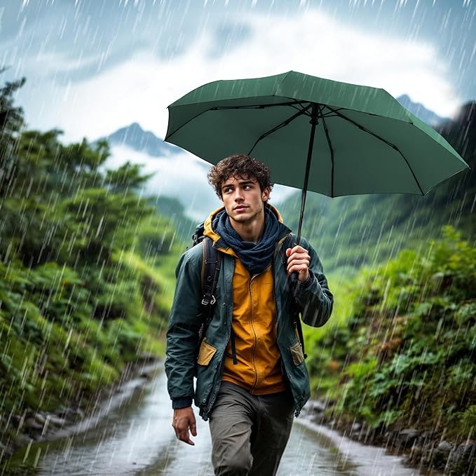 SoulRain Travel Umbrella - Compact Umbrella for Rain - Perfect Large Auto Folding Umbrella - Ideal Car umbrella, Small umbrella, and Travel Companion