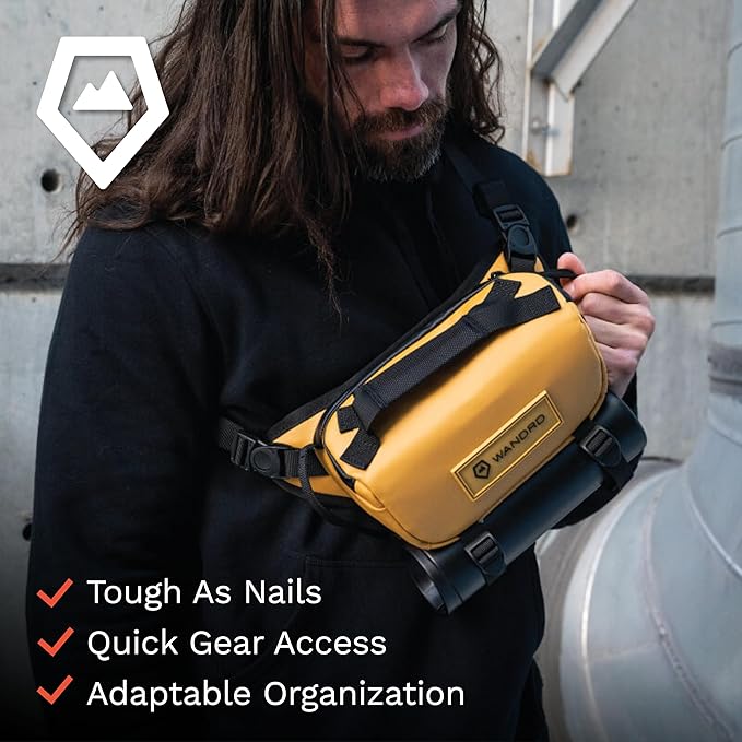 WANDRD ROGUE V1 3L Sling: Compact Camera Sling and Crossbody Bag with Fast Access, 3-Way Carry– Lightweight Everyday Bag Great for Travel, Photography, and Daily Use (Dallol Yellow)