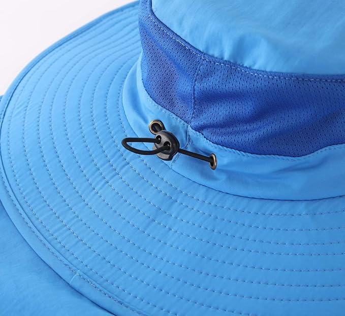 Home Prefer Outdoor UPF50+ Mesh Sun Hat Wide Brim Fishing Hat with Neck Flap Sun Hat for Men Women