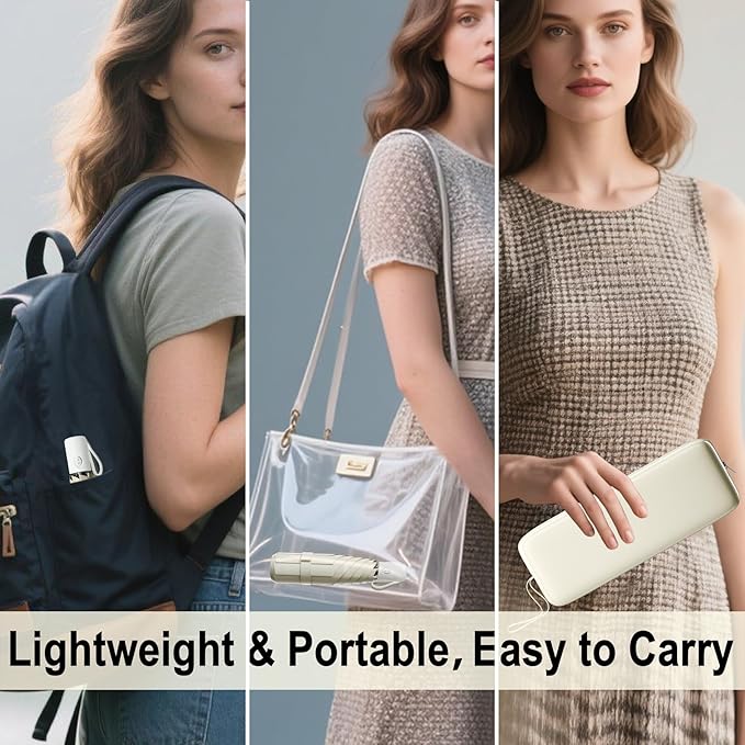 Automatic Mini Travel Windproof Folding Umbrella - UV Protection, Instant Open/Close for Rain/Sun, Small Compact Lightweight Design Fits in Tote Bag/Travel Case/Backpack for Commute, Women & Men