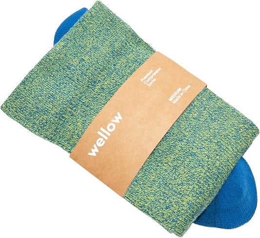 Wellow Premium Socks (Compression Socks - Regular) for Men & Women, Made with Viscose from Bamboo, Knee High, 18-25 mmHg
