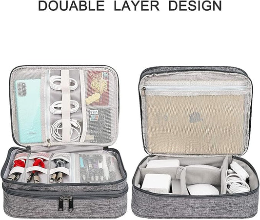 Electronics Organizer, Jelly Comb Electronic Accessories Cable Organizer Bag Waterproof Travel Cable Storage Bag for Charging Cable, Power Bank, iPad