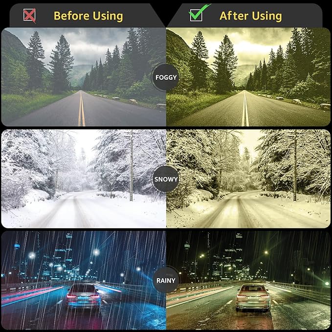 Myiaur Night Vision Driving Glasses for Women, Polarized Anti Glare Yellow Lens Glasses for Nighttime, UV400 Protection