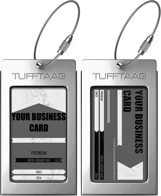 Luggage Tags Business Card Holder by TUFFTAAG - Durable Travel ID Bag Tag in Multiple Color Options, Perfect for Suitcases, Backpacks, and Carry-Ons, Easy Identification, Secure and Stylish