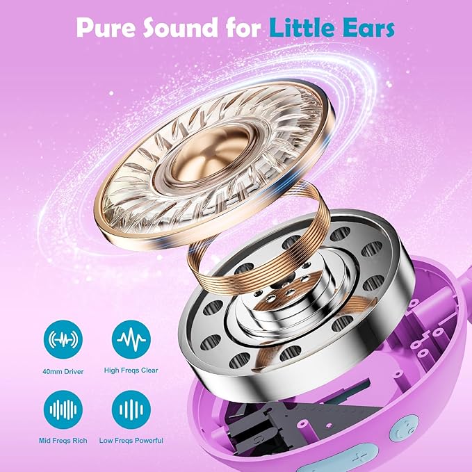 Nova1Star Active Noise Cancelling Headphones for Kids, 70H Play Time,Bluetooth6.0,3-Level Volume 75/85/94dB,ANC Safe Wireless Listen, Fast Charging,with Mic,for School,Travel & Airplane