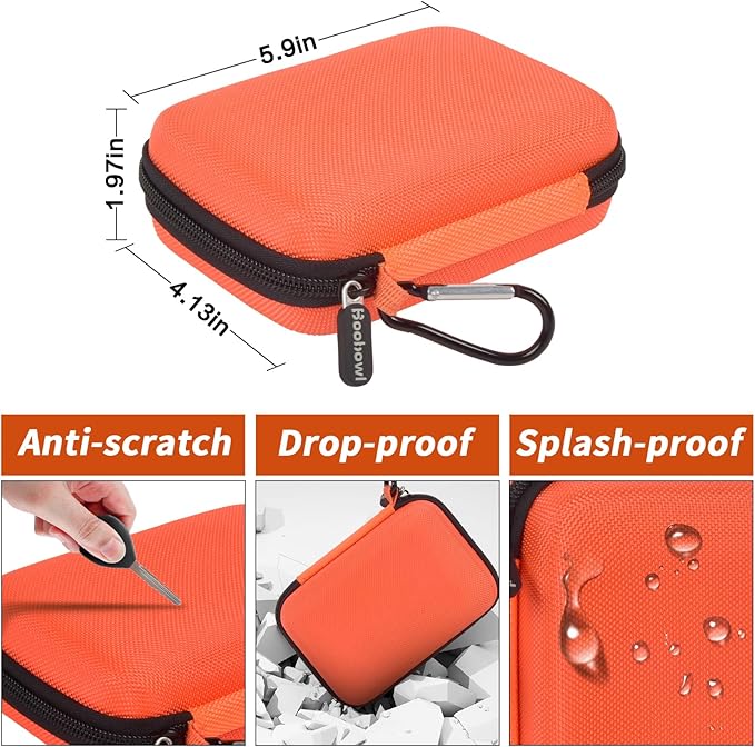 Hard Case Compatible with SIMO Solis 5G/ for Pro 5G WiFi Mobile Hotspot, Travel Router for Hotel WiFi Storage Holder Bag with Mesh Pocket for Charger USB Cable & Accessories (Box Only)- Orange