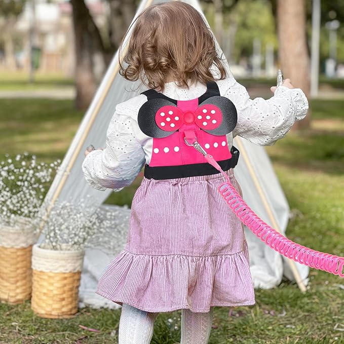 Accmor Toddler Harness Leash, Cute Kids Leash + Anti Lost Wrist Link, 3 in1 Adorable Baby Leash Child Walking Harness Wristband Assistant Strap Mini Belt Protector for Girls to Outdoor Travel