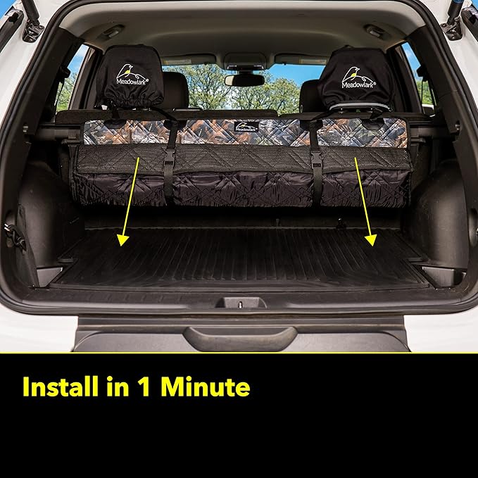 Meadowlark Premium SUV Cargo Liner for Dogs, Waterproof Pet Cargo Cover with Bumper Flap Protector, Durable Non-Slip, Universal Fit for SUVs, Sedans & Vans (74"" L x 41"" W) Brown