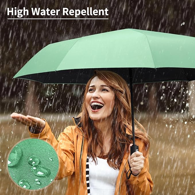 Seniny Windproof Travel Umbrella, Automatic Umbrellas for Rain, Portable & Compact Umbrellas for Backpack, Strong UV for Protection, Folding Small Sun Umbrella for Car, Walking