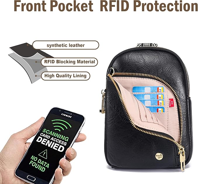 INICAT RFID Blocking Sling Bag Anti Theft Crossbody Bags Women Valentine's Day Gifts Travel Purses Vegan Leather