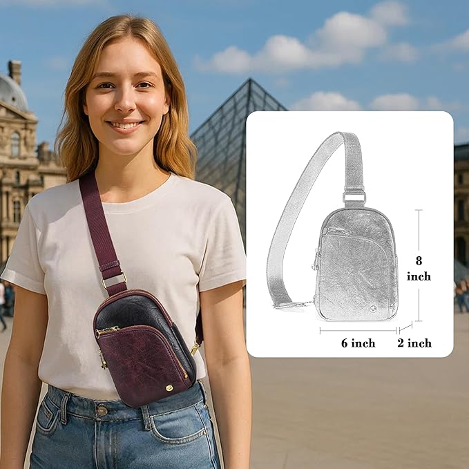 INICAT RFID Blocking Sling Bag Anti Theft Crossbody Bags Women Valentine's Day Gifts Travel Purses Vegan Leather