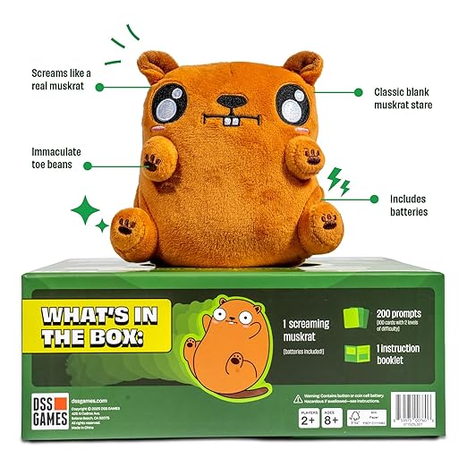 DSS Games Gimme That Muskrat: A Rodent-Tossing Party Game [Hot Potato, Inside or Outside Family Activity, Adult Game Evening, White Elephant Gift, Stocking Stuffer]