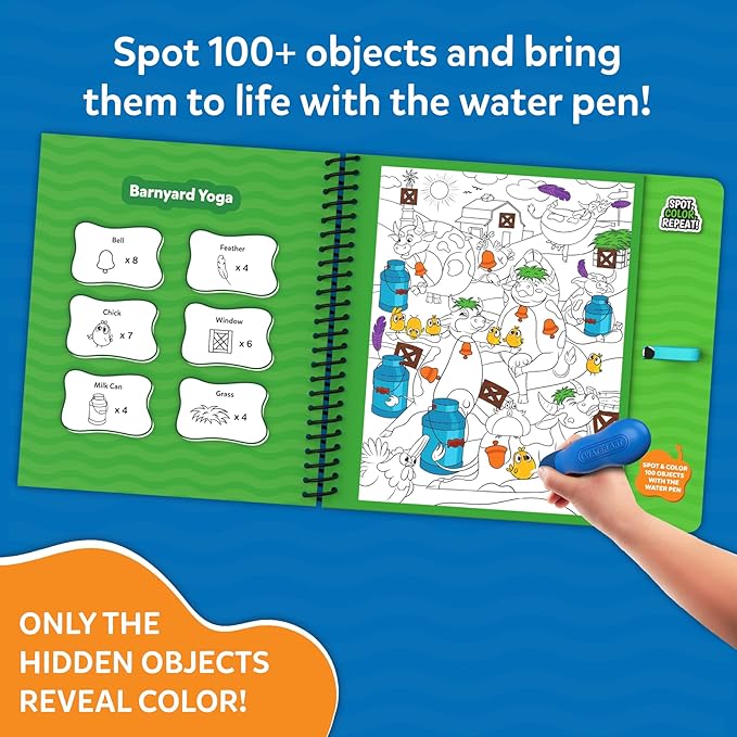 Skillmatics Reusable Search & Find Book - Water Spotter, Mess-Free Learning Activity, Stocking Stuffers, Animals, Christmas Fun, Travel Toy, Gifts for Boys & Girls Ages 4, 5, 6, 7, 8