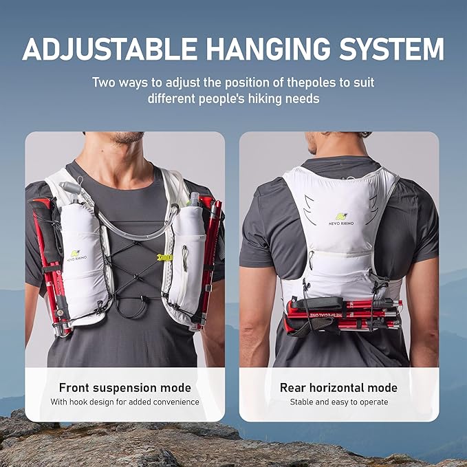 N NEVO RHINO Running Hydration Vest with 1.5L Water Bladder & Dual 500ml Soft Flask for Men Women,Adjustable Lightweight 5L Water Backpack for Hiking Trail Running Marathon Cycling
