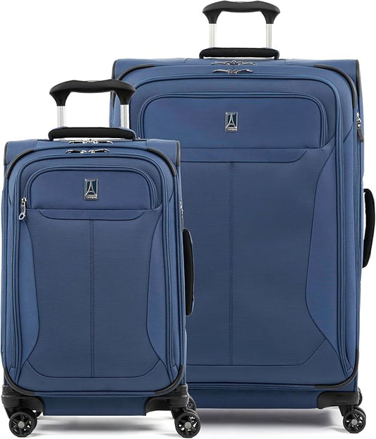 Travelpro Tourlite Softside 2-Piece Set, Expandable Luggage, 4 Spinner Wheels, Lightweight Suitcase, 21" Carry-On, 29 Check Large, Blue