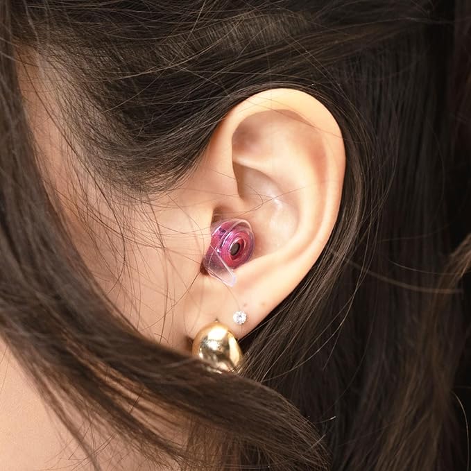 Eargasm High Fidelity Earplugs with Pink Filters - Reusable Noise Reduction Hearing Protection Ear-Plugs with Carrying Case for Concerts, Festivals, Raves, Musicians, Live Music, Sporting Events