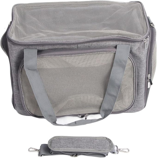 Foldable Carrier, Large Space Travel Carrier for Dogs Cats, Breathable Stretchable with Straps and Leakproof Pads, Portable Carrier for Vet Visits Outdoor Adventures