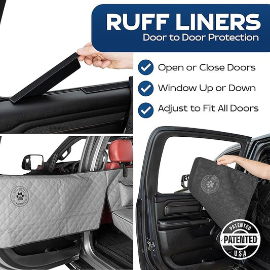 Ruff Liners Medium Back Seat Extender for Dogs, Gray – As Seen on Shark Tank – Hard Bottom Platform for Cars, SUVs & Mid-Size Trucks, 400lb Support, Waterproof – Rigid Back Seat Cover for Dogs