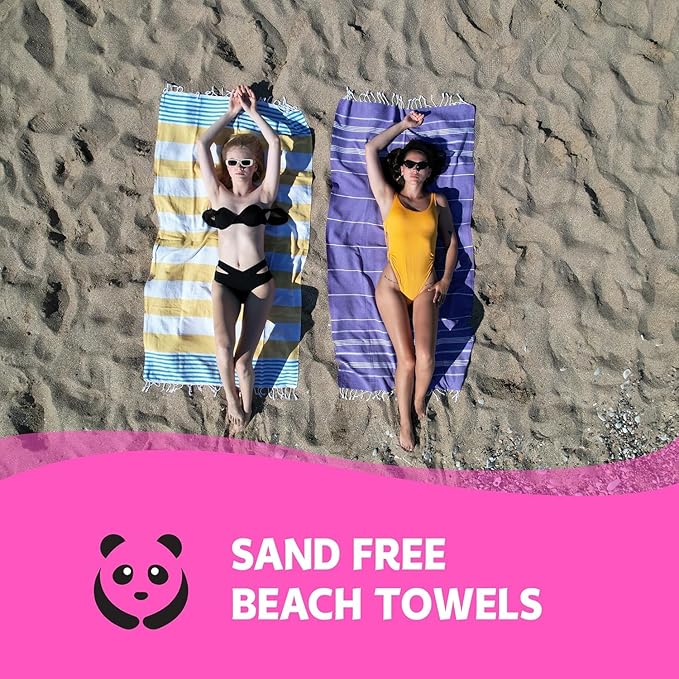 HAVLULAND Turkish Beach Towel Oversized 72"x40" Bath Towels Bulk Set Extra Large Sand Free Quick Dry Absorbent Lightweight Pool Swim Camping Blanket Adults XL Big Vacation Essentials (Orange, 6 Pack)