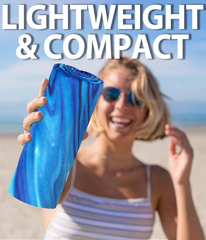 2 Packs Sand Proof Microfiber Beach Towels Adult –Quick Fast Dry Beach Oversized Accessories for Travel Swim Pool Yoga Camping Blanket Essentials Lightweight Must Haves Women Gifts Flower Galaxy