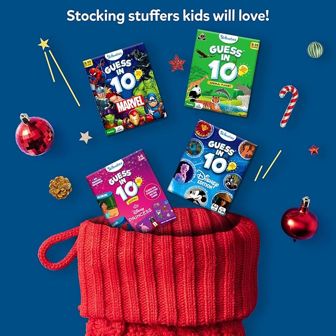 Skillmatics Guess in 10 Animal Planet, Trivia Card Games, Christmas Stocking Stuffers Perfect for Boys, Girls, Kids, Teens, Adults Who Love Animals, Travel Games, Gifts for Ages 6, 7, 8, 9, 10, and Up