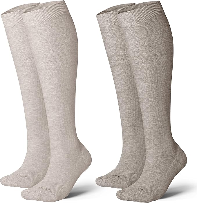 LEVSOX Thick Cotton Compression Socks for Women&Men 20-30mmHg Knee High Cute Support Sock for Nurses, Pregnancy, Travel