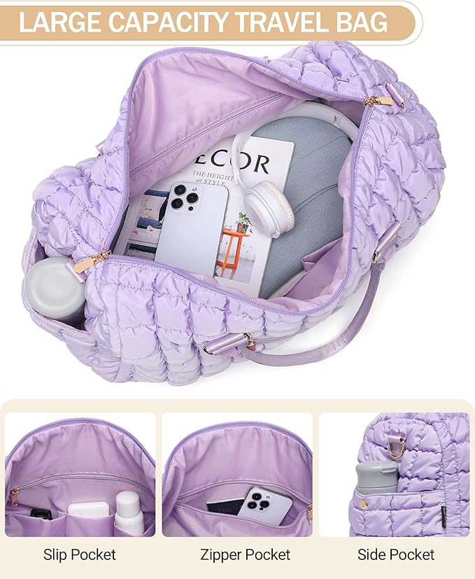 Duffle Bag for Travel, Weekender Bag with Shoe Compartment, Carry On Overnight Bag for Women with Toiletry Bag, Gym Bag with Wet Pocket, Hospital Bags for Labor and Delivery Beige