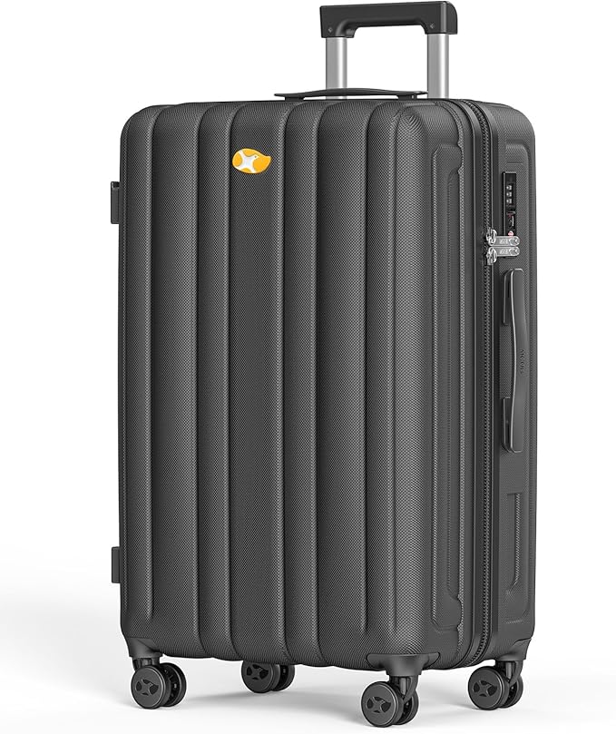 MGB Hardside Checked Luggage with Wheels, Lightweight Durable Medium Luggage with TSA Lock, PC Hard Shell Suitcase for Travel with 360°Double Spinner Wheels