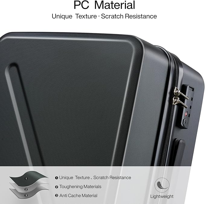 MILADA 16 Inch Underseat Carry On Luggage With Wheels Small Suitcase Underseat Carry On Bag Hard Case Luggage With TSA Approved Luggage Mini Travel Luggage Personal Item, Black