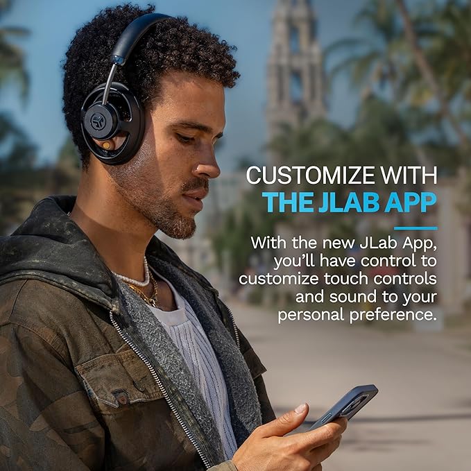 JLab JBuds Open Wireless Headphones, Black, Open-Back, Immersive Sound, Dual Coaxial 35mm + 12mm Drivers, Comfortable Breathable Open Fit, All Day Listening 24 Hour Playtime, Customize App