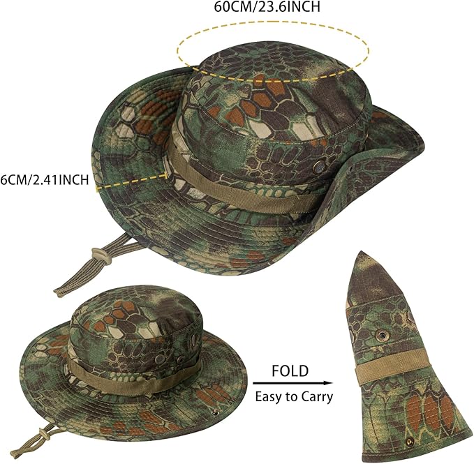 Sun Hats for Men Women Boonie Hat UPF 50+ Bucket Hat Wide Brim UV Protection Fishing Hiking Safari Outdoor Hats
