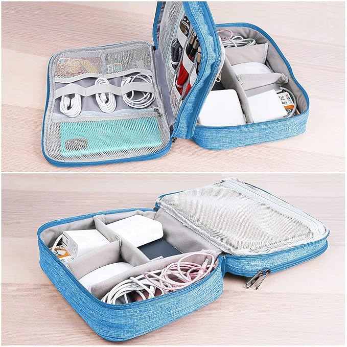 Electronics Organizer, Jelly Comb Electronic Accessories Cable Organizer Bag Waterproof Travel Cable Storage Bag for Charging Cable, Power Bank, iPad