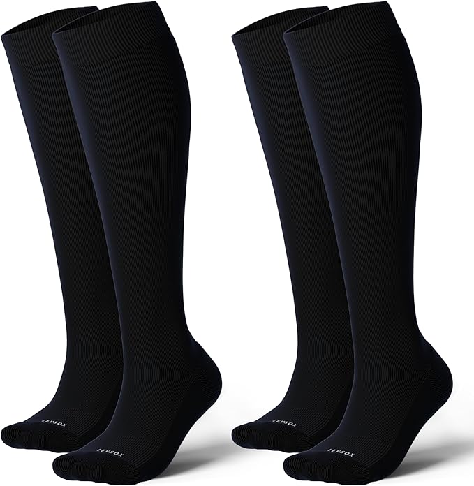 LEVSOX Thick Cotton Compression Socks for Women&Men 20-30mmHg Knee High Cute Support Sock for Nurses, Pregnancy, Travel