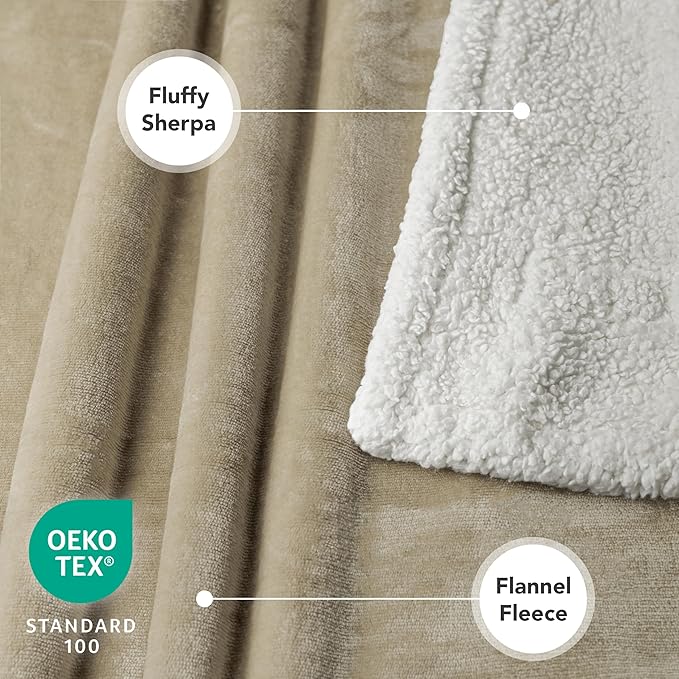 PetAmi Waterproof Dog Blanket for Small Medium Dog Puppy Cat Throw for Couch Cover Leakproof Protection, Sherpa Fleece, Reversible Soft Washable 29x40 Taupe