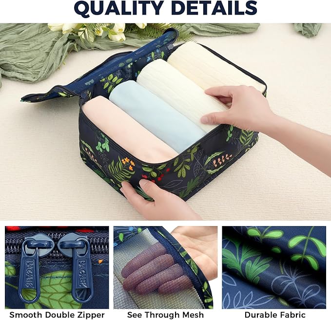 BAGAIL 9 Set Packing Cubes Luggage Packing Organizers for Travel Accessories