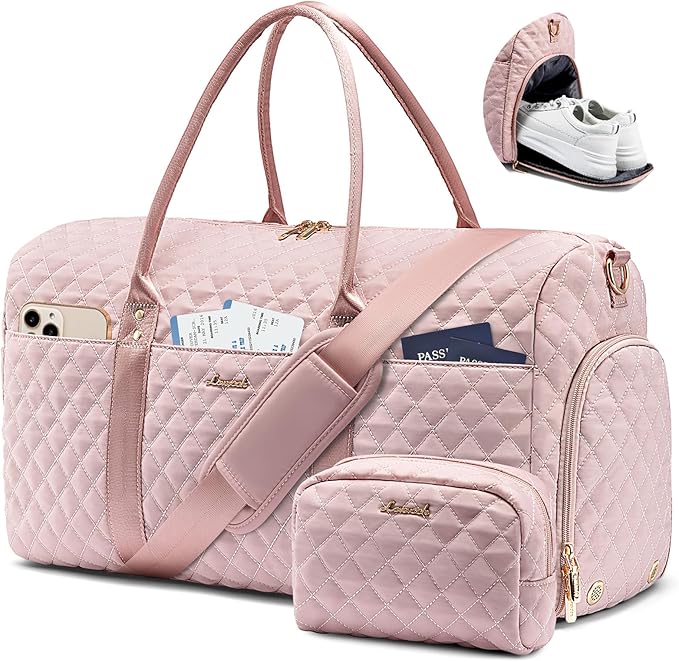 LOVEVOOK Travel Duffle Bag,Weekender Bags for Women Overnight Bag with Shoe Compartment, Carry on with Toiletry Bag,Duffel Bag with Wet Pocket,Hospital Bags for Labor and Delivery