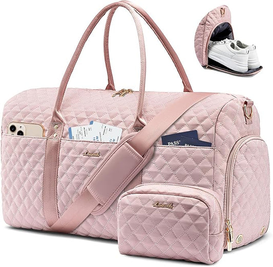 LOVEVOOK Travel Duffle Bag,Weekender Bags for Women Overnight Bag with Shoe Compartment, Carry on with Toiletry Bag,Duffel Bag with Wet Pocket,Hospital Bags for Labor and Delivery