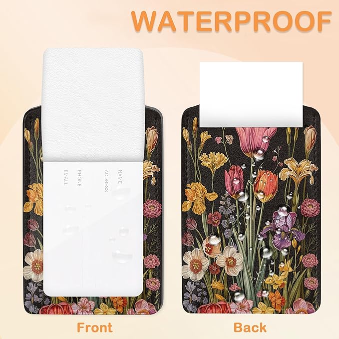 Colorful Boho Flowers 3 PCS Luggage Tags, Vintage Floral Leather Suitcase Tags with Privacy Cover Name Address Labels and Durable Steel Loop for Men/Women Travel Bag Suitcases