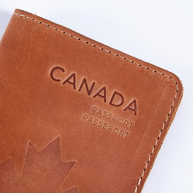 INCARNE Passport Cover - Travel Passport Wallet - Leather Passport Holder for Men Women Family with Card Slots & Note Compartmen - Sleeve Protector - Genuine Leather - Vintage Cognac