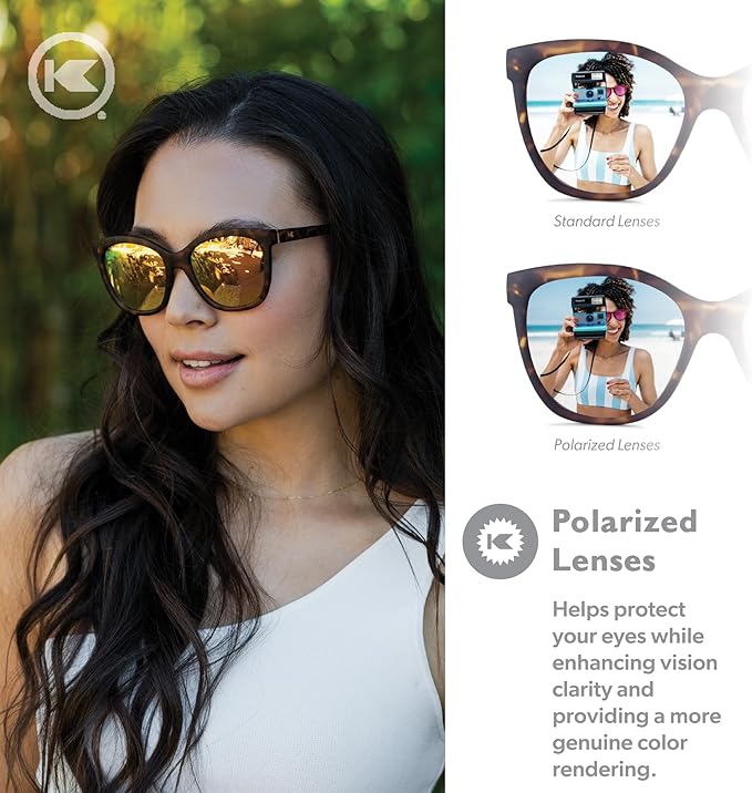Knockaround Deja Views Polarized Sunglasses for Women - Impact Resistant Lenses & Full UV400 Protection