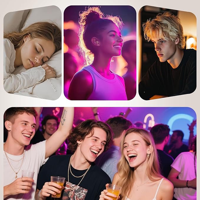 Ear Plugs for Concert, 2 Pairs of Noise Reduction Earplugs 25dB-30dB with 8 Ear Tips&Carry case,Reusable Hearing Protection earplugs for Sleep,Social,Work,Focus&Noise Sensitivity